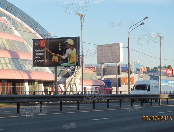 Ленинградское шоссе до Международного шоссе (М10 Е105)  19км 270м, (ТОЛЬКО БАННЕР) , левая сторона Б